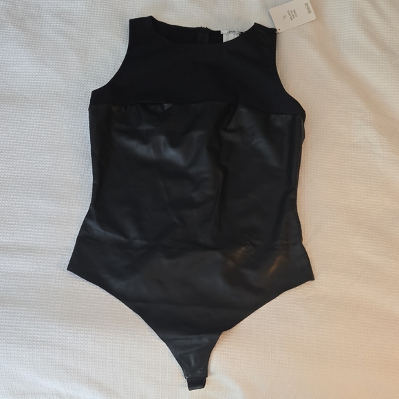 Wolford Black Faux Leather Bustier Bodysuit – Size US 10 / EU 40 P65 - Picture 1 of 10